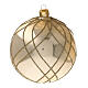 Christmas ball glossy gold interwoven decorations blown glass 100 mm, 4 pcs s3