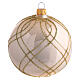 Boule Noël or brillant décoration lignes croisées verre soufflé 100 mm s2