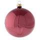 Palline albero Natale rosa malva lucido 100 mm vetro soffiato 4 pz s2