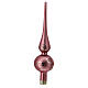 Christmas tree topper, flowers mauve pink blown glass 25 cm s4