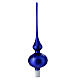 Shock blue tip Christmas tree snow-covered houses blown glass 35 cm s5