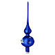 Puntale Natale blu elettrico villaggio innevato vetro soffiato 35 cm s4