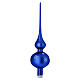 Puntale Natale blu elettrico villaggio innevato vetro soffiato 35 cm s5