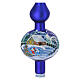 Puntale natalizio azzurro case innevate vetro soffiato 35 cm s2