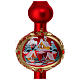 Puntale albero Natale rosso satinato neve vetro soffiato 35 cm s2