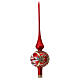 Glass Finial tree topper satin red snowy village 35 cm s2