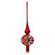 Glass Finial tree topper satin red snowy village 35 cm s3