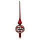 Glass Finial tree topper satin red snowy village 35 cm s4