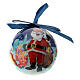 Bola para árvore de Natal Pai Natal com elfos diâmetro 75 mm s1
