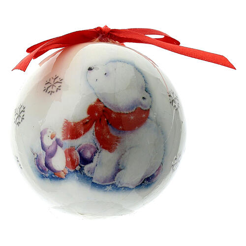 Bola para árvore de Natal ursinhos polares, modelos surtidos, diâmetro 75 mm 2