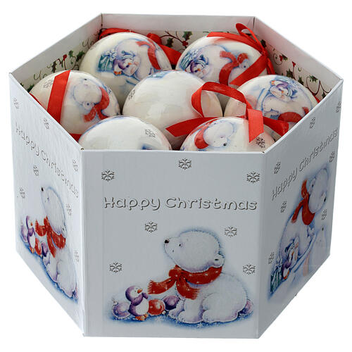 Bola para árvore de Natal ursinhos polares, modelos surtidos, diâmetro 75 mm 3