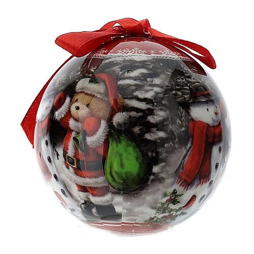 Boule ourson sapin de Noël 75 mm divers modèles 2