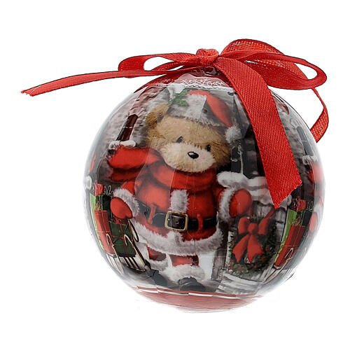 Teddy bear Christmas balls 75 mm assorted 3