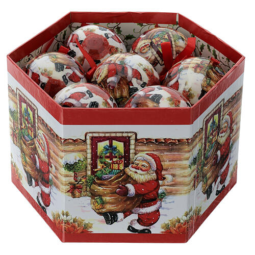 Christmas balls with Santa and presents 75 mm different models 3