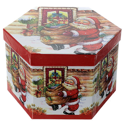 Boule Père Noël avec sac cadeaux 75 mm 4
