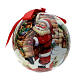 Pallina Babbo Natale con sacco doni 75 mm s1
