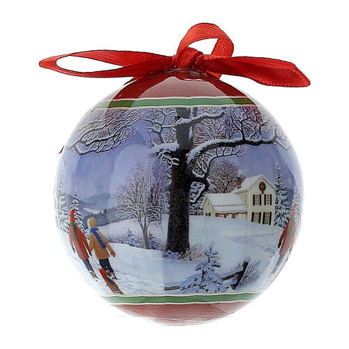Bolas para árvore de Natal, paisagens invernais, modelos surtidos, diâmetro 75 mm 2