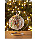 Christmas tree ball white blown glass with Holy family and shepherd 100 mm s2