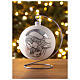 Christmas tree ball white blown glass with Mary and Jesus 100 mm s2