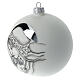 Christmas tree ball white blown glass with Mary and Jesus 100 mm s3