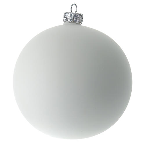 Glass Christmas ball Mary and Child white decor 100 mm 5