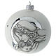 Glass Christmas ball Mary and Child white decor 100 mm s1