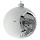 Glass Christmas ball Mary and Child white decor 100 mm s4