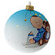 Christmas tree ball white blown glass with boy and plushy toy 100 mm s4