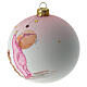 Christmas tree ball white blown glass with baby girl 100 mm s3