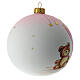 Christmas tree ball white blown glass with baby girl 100 mm s4