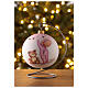Bola árvore de Natal vidro soprado branco bebé menina com urso de pelúcia 10 cm s2