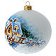 Christmas tree ball white blown glass with snowy landscape 100 mm s3