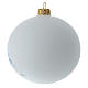 Palla albero di Natale vetro soffiato bianco paesaggio innevato 100 mm s5