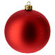 Bola árvore de Natal vidro soprado vermelho com pássaros e azevinho 10 cm s5