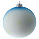 Palla albero Natale vetro soffiato bianco blu paesaggio innevato 100 mm s5