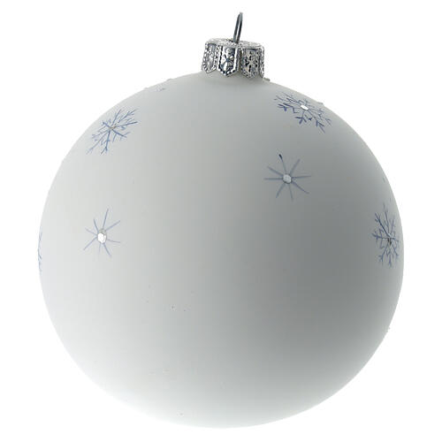 Bola árbol de Navidad vidrio soplado blanco 100 mm 5