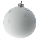 Bola árbol de Navidad vidrio soplado blanco 100 mm s5