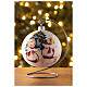 Christmas tree ball in white blown glass with angels decoration 100 mm s2