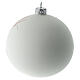 Christmas tree ball in white blown glass with angels decoration 100 mm s5