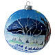 Palla albero Natale vetro soffiato blu decoro Babbo natale 100 mm s4