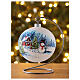 Christmas tree ball in white blown glass with snowy landscape decoration 100 mm s2