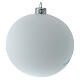 Christmas tree ball in white blown glass with snowy landscape decoration 100 mm s5