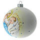 Christmas tree ball in white blown glass with Mary and Jesus decoration 100 mm s3