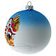 Christmas tree ball in blue blown glass with Santa Claus decoration 100 mm s3