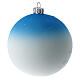 Palla albero Natale vetro soffiato bianco blu decoro Babbo Natale 100 mm s5