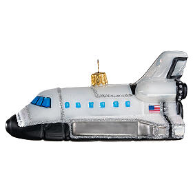 Space shuttle blown glass Christmas tree decoration