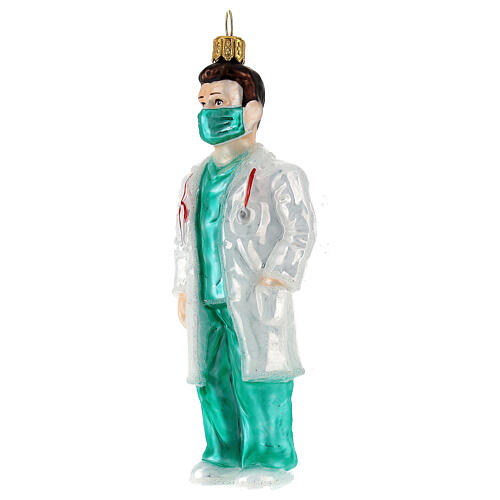 Doctor Christmas ornament in blown glass 3