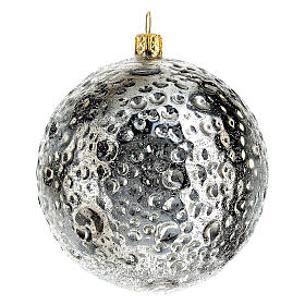 Moon Christmas tree ornament in blown glass