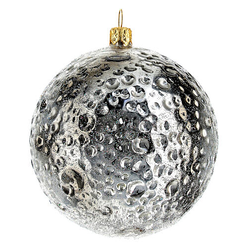 Moon Christmas tree ornament in blown glass 1