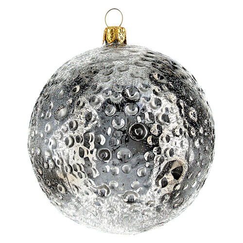 Moon Christmas tree ornament in blown glass 3